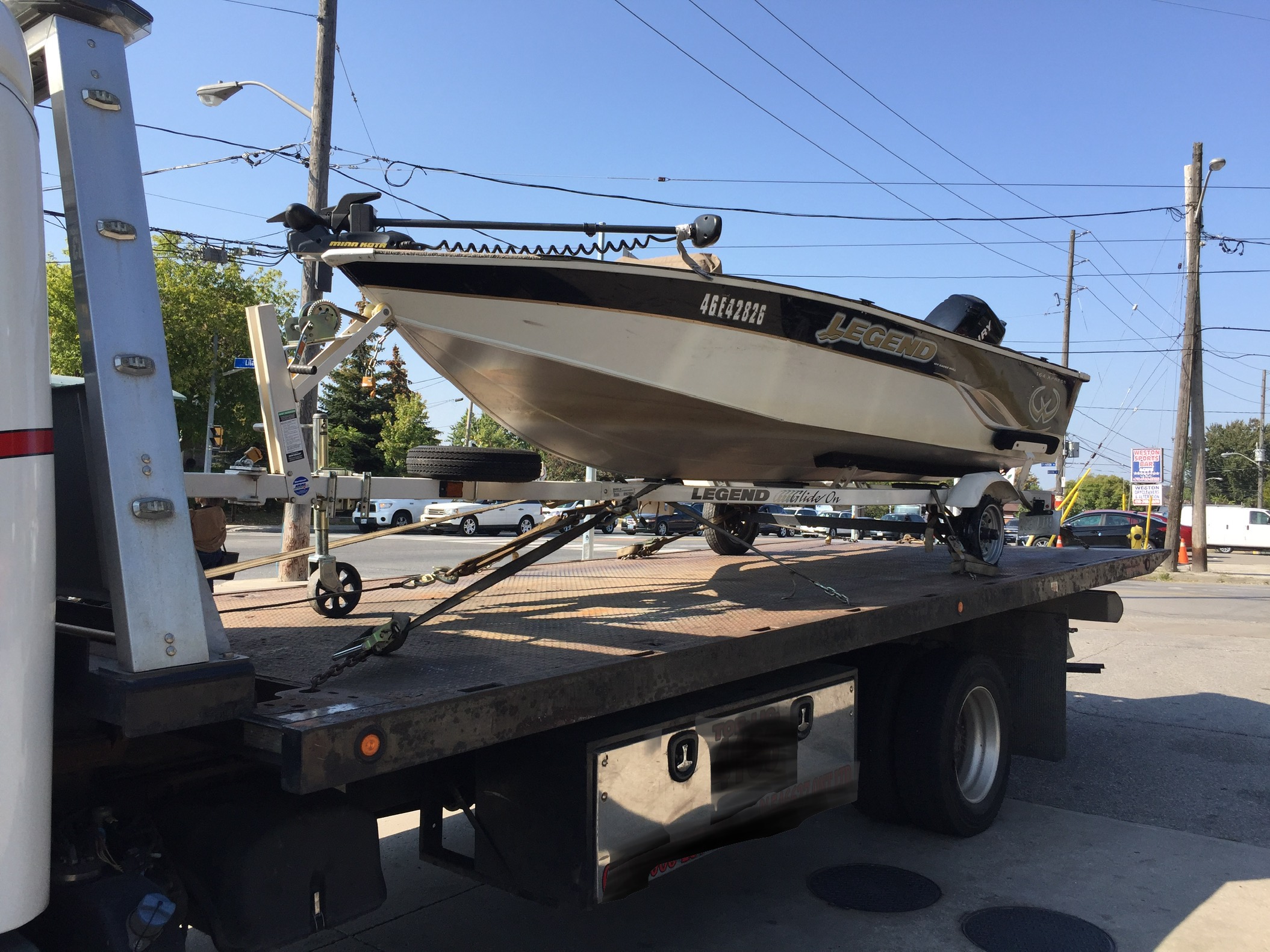 Boat and trailers towing Pickering