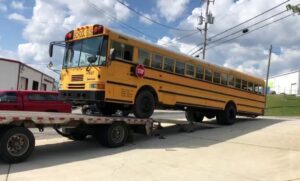 school bus towing