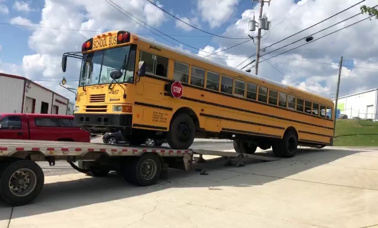 school bus towing